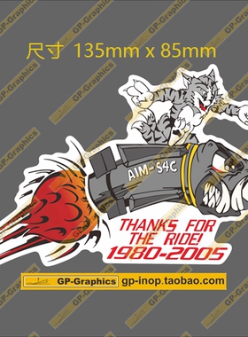 GP-Graphics小号长谷川爱德美F14不死鸟AIM54贴纸车贴行李箱帖