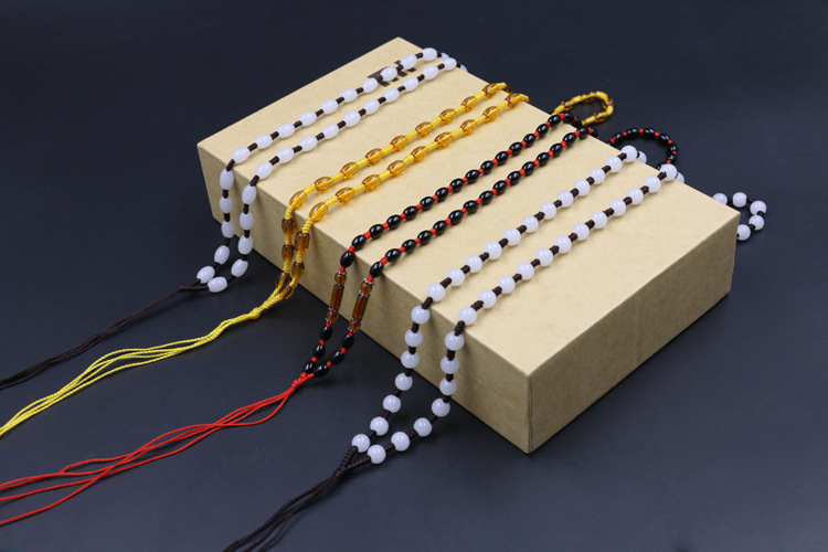 手工编织挂绳玉石珠子玉佩项链绳