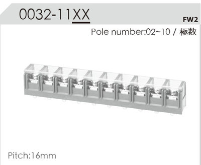 台湾町洋 栅板式 接线端子0032-11XX