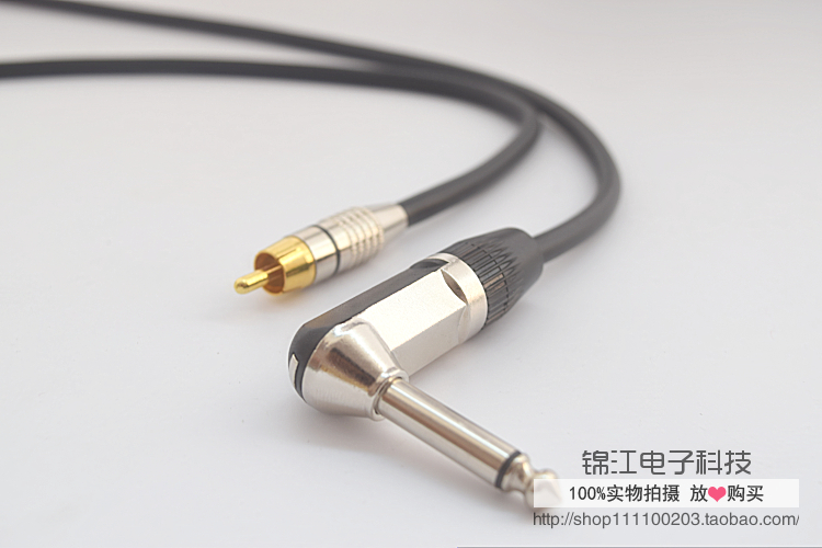 L型6.5/6.35/6.3弯头转莲花 RAC 音频连接线 功放 调音台连接线