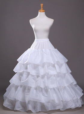 新款婚纱裙撑加厚四钢圈五荷叶大直径婚纱礼服蓬衬裙婚纱裙撑白色