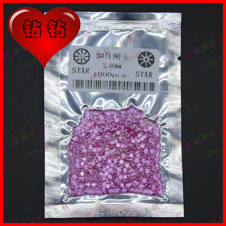 3#红刚玉小圆形尖底钻裸石 合成Ruby微镶蜡镶石CZ首饰配件裸钻DIY