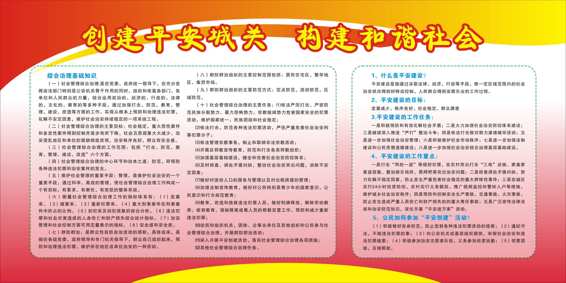736海报印制写真喷绘914社区构建和谐社会宣传栏1构建和谐社会