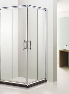 热销铝合金淋浴房304不锈钢淋浴房浴屏隔断屏风L型双固双开门移门