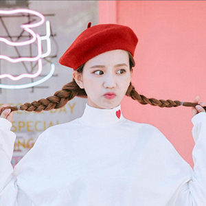 hzkuzu基础款多色百搭糖果色羊毛呢贝雷帽韩版日系画家帽秋冬文艺