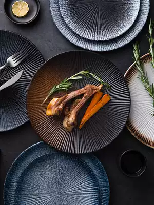 Steak plate Household ceramic western plate Pasta plate Japanese breakfast plate Creative plate plate Western plate
