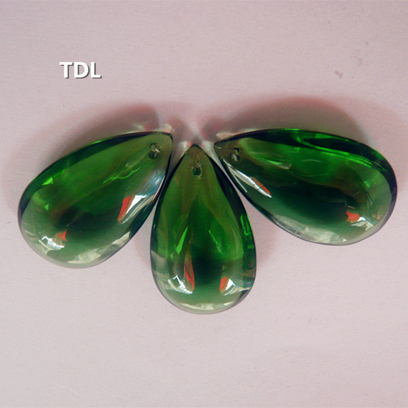 绿水滴水晶新品38 50mm 光面珠帘吊坠子diy门帘窗帘灯饰 配件散珠