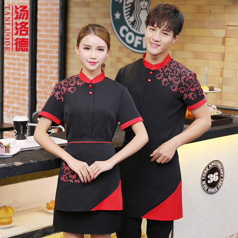餐厅服务员工作服短袖夏季餐饮酒店火锅店饭店酒店春夏装女款套装|ruв категории Мужская одежда, костюм, оснастки форму - от Buy2taobao.com для оказания профессиональной услуги покупки агента Taobao