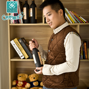 男士夹棉马甲背心保暖坎肩 纯色修身版型 送男友送老公