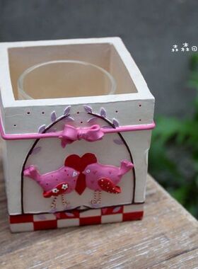 美式乡村风彩绘婚庆烛台家居装饰