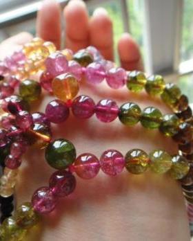 正品塔链纯天然紫色老坑碧玺项链