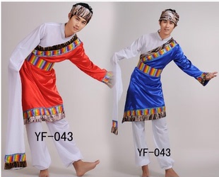 男装 长袖 藏族舞台演出服饰 少数民族藏族水袖 西藏民族舞蹈表演服装