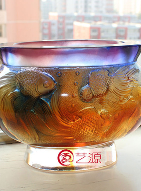 琉璃金色年华鱼缸招财开业礼品