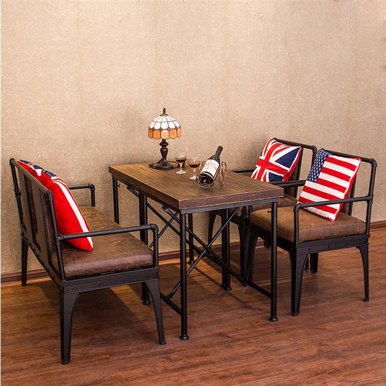 loft复古铁艺实木桌椅 办公桌酒吧桌咖啡厅餐桌 配套沙发定制