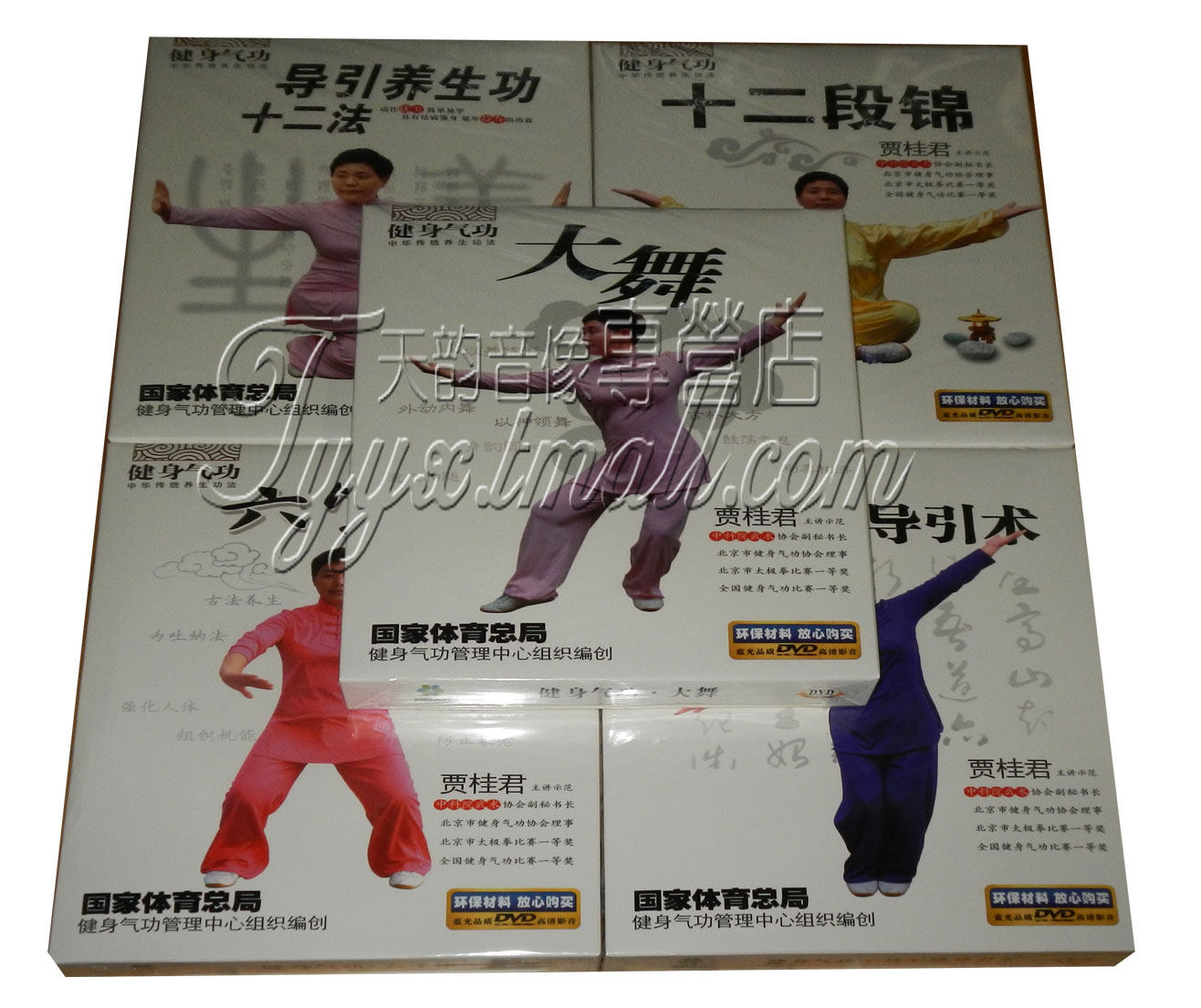 正版 健身气功功法全套5DVD 大舞六字诀十二段锦马王堆引导术