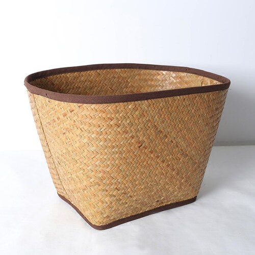 瑕疵清仓蒲草编织框田园脏衣篮