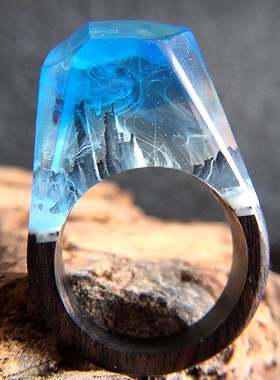 原创梦幻树脂宇宙星辰礼物戒指