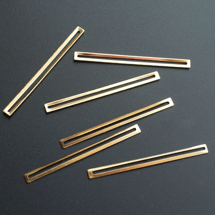 3*40mm镂空长方形 黄铜毛坯  镂空片 diy纯铜金属首饰品材料配件