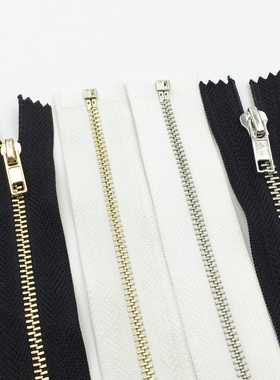 3号金属开口开尾拉链白色黑色外套羽绒服裙子箱包拉链金色银色