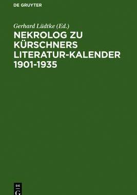 【预售】Nekrolog Zu Kurschners Literatur-Kalender 1901-1935
