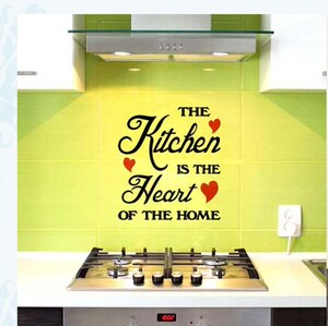 满58元包邮 THE KITCHEN IS THE...英文外贸厨房墙贴纸精雕
