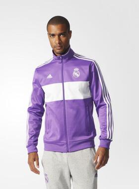 Adidas/阿迪达斯夹克男立领三道杠外套拼色紫色美国直邮AZ5354