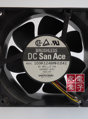 原装三洋 109R1248MH1041 48V 0.15A 12CM 12038 4线 变频器风扇