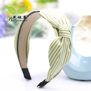 Bagen grass hair hoop Butterfly first broadside Korea cute fabric headband tiara stripes issuing ribbons