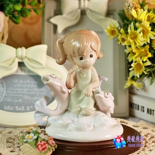 英国sviv星座瓷偶摆件生日礼品 双鱼座水滴眼娃娃