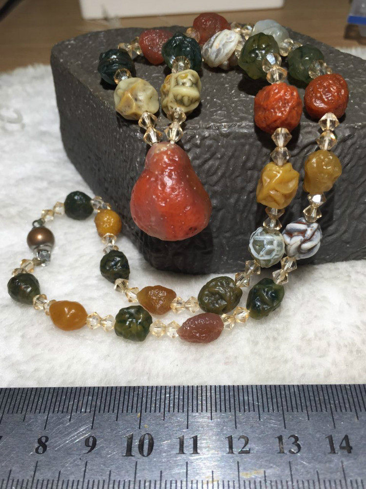 纯天然阿拉善玛瑙 戈壁玛瑙原石 经脉石 筋脉石 手串项链 收藏