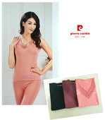 皮尔卡丹内衣女V领蕾丝莫代尔背心1222PC1305 任意组合99元 2件