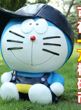 动漫机器猫摆件树脂汽车