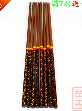 彝族彩绘筷子凉山彝族漆器手工艺品彩绘竹筷筷子筒餐具汉代风格