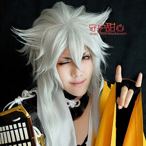 {包邮}甜心家刀剑乱舞/小狐丸 银白色 造型角色款cosplay假发特价