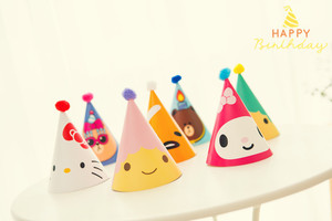DIY派对帽圆锥帽儿童生日帽圣诞帽幼儿园游戏道具甜品台布置装扮