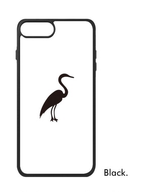 适用于iPhone黑色苍鹭动物剪影Xr手机壳max保护套678plus硅胶11