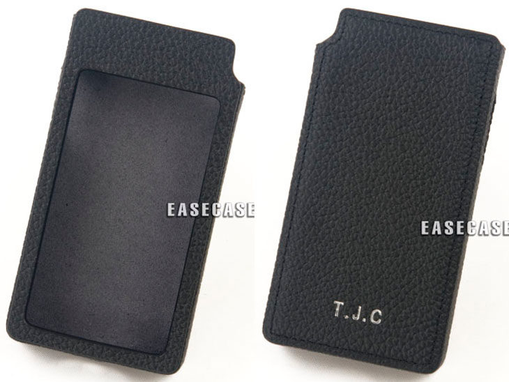 A6款EASECASE定制艾利和iriver ak100II真皮套保护套牛颈纹黑银烫