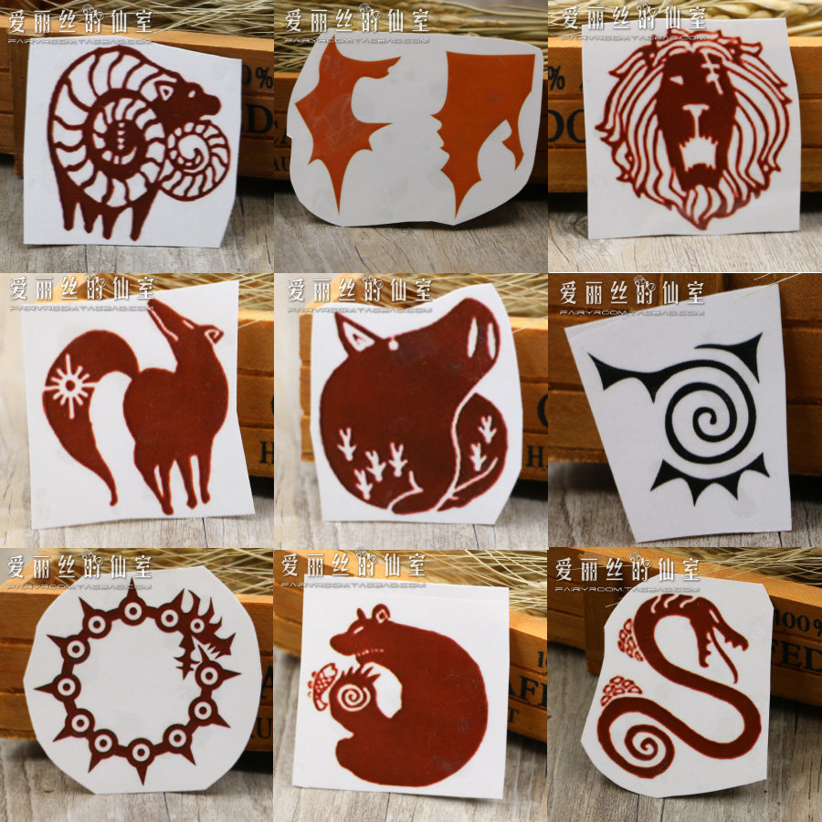 cosplay一次性纹身贴纸 七大罪 梅利奥达团长魔族纹  七原罪 高瑟