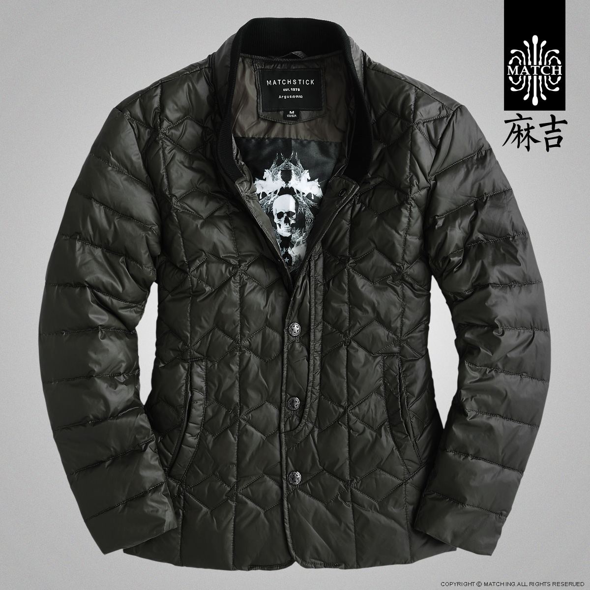 match麻吉亮面男款轻薄羽绒服