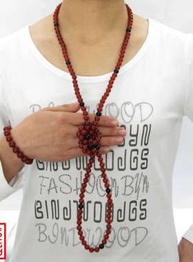 水晶玛瑙长款本命年民族风毛衣链