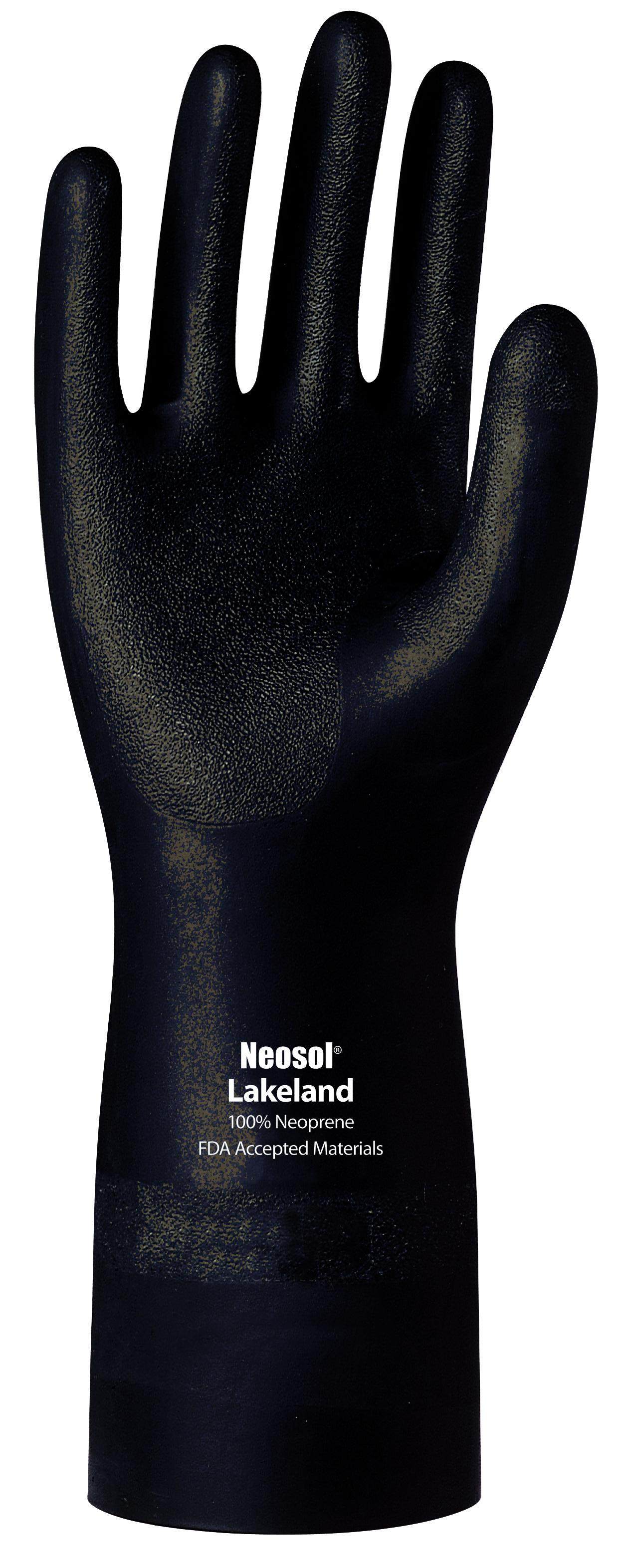 Rekland EC30F black finger spray cotton lining thickened matte neoprene acid and alkali chemical protection gloves