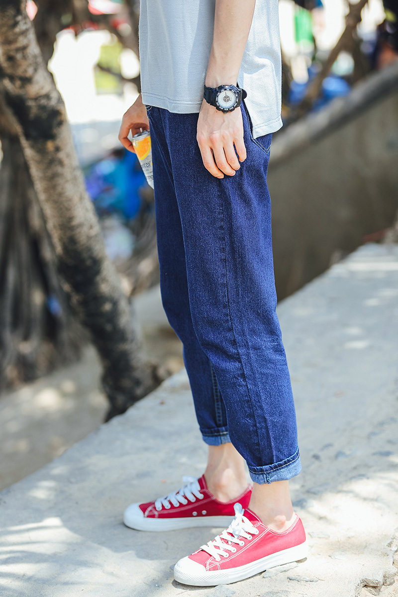 Jeans pour jeunesse pieds Slim en spandex de polyester pour été - Ref 1461376 Image 6