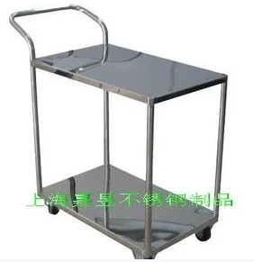 304不锈钢平板双层静音手推车防静电小推车医疗医药车仓库搬运车