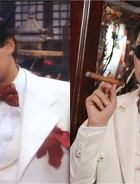 眼镜用男士大沿毡帽黑色大檐礼帽