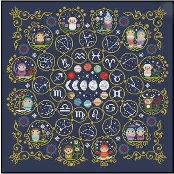 夕绣坊原扫图打印星座