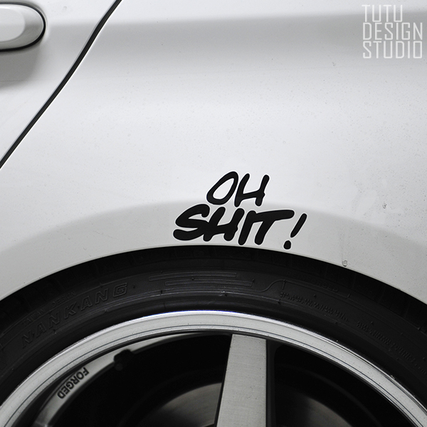TUTU圖圖車貼 OH SHIT! 反光贴 车贴 汽车 贴纸 车身贴 装饰贴