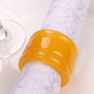 欧式酒店宴会黄色树脂餐巾扣口布圈口布扣现代软装家居饰品