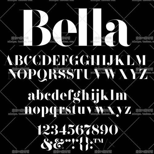 83号Bella时尚广告杂志大牌风尚潮流英文字体海报LOGO设计PS素材