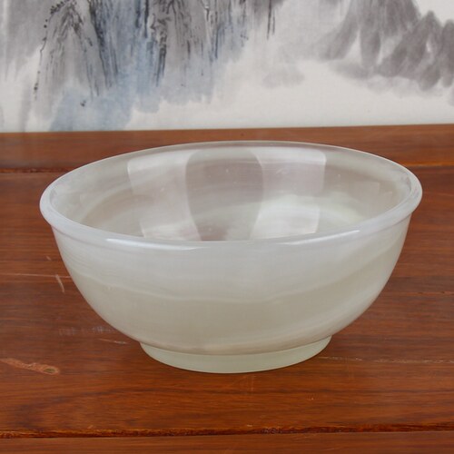 精品包邮阿富汗白玉碗摆件办公室风水摆设工艺品玉石礼品