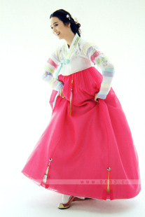 韩国进口面料新娘韩服/敬酒韩服/婚礼彩条韩服H-X02000-830